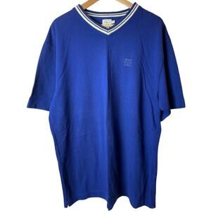 Calvin Klein Jeans Men's Blue V-Neck Short Sleeve Shirt Size XL